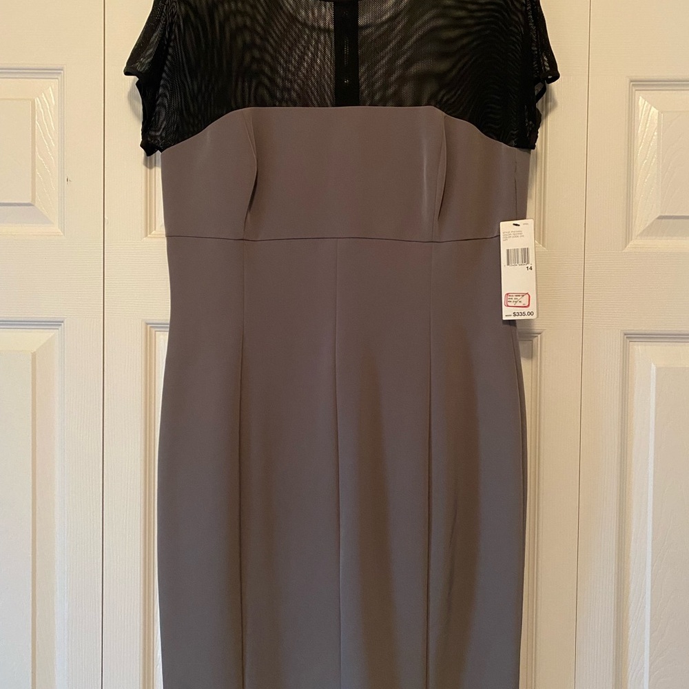DKNY Black and Gray Midi Dress
